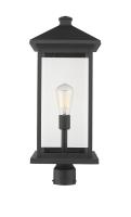 One Light Outdoor Post Mount Fixture by Z-Lite - Portland Collection, Black Finish - 531PHBXLR-BK