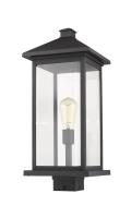 One Light Outdoor Post Mount Fixture by Z-Lite - Portland Collection, Black Finish - 531PHBXLS-BK