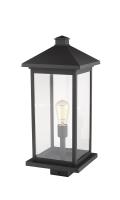 One Light Outdoor Post Mount Fixture by Z-Lite - Portland Collection, Black Finish - 531PHBXLS-BK