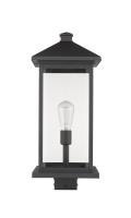 One Light Outdoor Post Mount Fixture by Z-Lite - Portland Collection, Black Finish - 531PHBXLS-BK