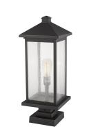 One Light Outdoor Pier Mounted Fixture by Z-Lite - Portland Collection, Oil Rubbed Bronze Finish - 531PHBXLS-SQPM-ORB