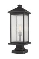 One Light Outdoor Pier Mounted Fixture by Z-Lite - Portland Collection, Oil Rubbed Bronze Finish - 531PHBXLS-SQPM-ORB