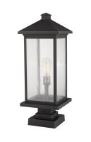 One Light Outdoor Pier Mounted Fixture by Z-Lite - Portland Collection, Oil Rubbed Bronze Finish - 531PHBXLS-SQPM-ORB