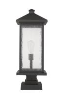 One Light Outdoor Pier Mounted Fixture by Z-Lite - Portland Collection, Oil Rubbed Bronze Finish - 531PHBXLS-SQPM-ORB