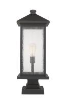 One Light Outdoor Pier Mounted Fixture by Z-Lite - Portland Collection, Oil Rubbed Bronze Finish - 531PHBXLS-SQPM-ORB