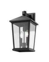 Two Light Outdoor Wall Sconce by Z-Lite - Beacon Collection, Black Finish - 568B-BK