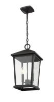 Two Light Outdoor Chain Mount Ceiling Fixture by Z-Lite - Beacon Collection, Black Finish - 568CHB-BK