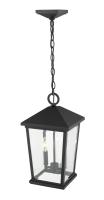 Two Light Outdoor Chain Mount Ceiling Fixture by Z-Lite - Beacon Collection, Black Finish - 568CHB-BK