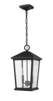 Two Light Outdoor Chain Mount Ceiling Fixture by Z-Lite - Beacon Collection, Black Finish - 568CHB-BK