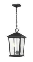 Two Light Outdoor Chain Mount Ceiling Fixture by Z-Lite - Beacon Collection, Black Finish - 568CHB-BK