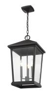 Three Light Outdoor Chain Mount Ceiling Fixture by Z-Lite - Beacon Collection, Black Finish - 568CHXL-BK