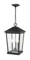 Three Light Outdoor Chain Mount Ceiling Fixture by Z-Lite - Beacon Collection, Black Finish - 568CHXL-BK