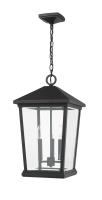 Three Light Outdoor Chain Mount Ceiling Fixture by Z-Lite - Beacon Collection, Black Finish - 568CHXL-BK