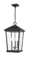 Three Light Outdoor Chain Mount Ceiling Fixture by Z-Lite - Beacon Collection, Black Finish - 568CHXL-BK