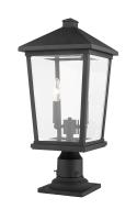 Two Light Outdoor Pier Mounted Fixture by Z-Lite - Beacon Collection, Black Finish - 568PHBR-533PM-BK