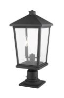 Two Light Outdoor Pier Mounted Fixture by Z-Lite - Beacon Collection, Black Finish - 568PHBR-533PM-BK