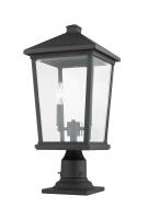 Two Light Outdoor Pier Mounted Fixture by Z-Lite - Beacon Collection, Black Finish - 568PHBR-533PM-BK