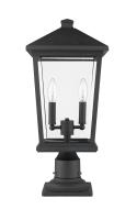 Two Light Outdoor Pier Mounted Fixture by Z-Lite - Beacon Collection, Black Finish - 568PHBR-533PM-BK