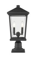 Two Light Outdoor Pier Mounted Fixture by Z-Lite - Beacon Collection, Black Finish - 568PHBR-533PM-BK
