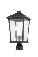 Two Light Outdoor Post Mount Fixture by Z-Lite - Beacon Collection, Black Finish - 568PHBR-BK