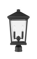 Two Light Outdoor Post Mount Fixture by Z-Lite - Beacon Collection, Black Finish - 568PHBR-BK