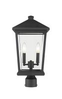 Two Light Outdoor Post Mount Fixture by Z-Lite - Beacon Collection, Black Finish - 568PHBR-BK