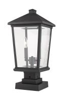 Two Light Outdoor Pier Mounted Fixture by Z-Lite - Beacon Collection, Black Finish - 568PHBS-SQPM-BK