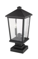 Two Light Outdoor Pier Mounted Fixture by Z-Lite - Beacon Collection, Black Finish - 568PHBS-SQPM-BK