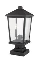 Two Light Outdoor Pier Mounted Fixture by Z-Lite - Beacon Collection, Black Finish - 568PHBS-SQPM-BK