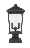Two Light Outdoor Pier Mounted Fixture by Z-Lite - Beacon Collection, Black Finish - 568PHBS-SQPM-BK