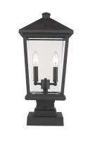 Two Light Outdoor Pier Mounted Fixture by Z-Lite - Beacon Collection, Black Finish - 568PHBS-SQPM-BK