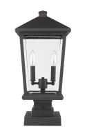 Two Light Outdoor Pier Mounted Fixture by Z-Lite - Beacon Collection, Oil Rubbed Bronze Finish - 568PHBS-SQPM-ORB