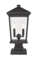 Two Light Outdoor Pier Mounted Fixture by Z-Lite - Beacon Collection, Oil Rubbed Bronze Finish - 568PHBS-SQPM-ORB