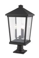 Three Light Outdoor Pier Mounted Fixture by Z-Lite - Beacon Collection, Oil Rubbed Bronze Finish - 568PHXLR-533PM-ORB
