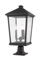Three Light Outdoor Pier Mounted Fixture by Z-Lite - Beacon Collection, Oil Rubbed Bronze Finish - 568PHXLR-533PM-ORB