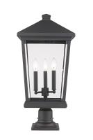 Three Light Outdoor Pier Mounted Fixture by Z-Lite - Beacon Collection, Oil Rubbed Bronze Finish - 568PHXLR-533PM-ORB