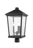 Three Light Outdoor Post Mount Fixture by Z-Lite - Beacon Collection, Black Finish - 568PHXLR-BK