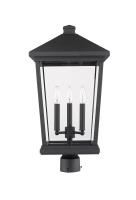 Three Light Outdoor Post Mount Fixture by Z-Lite - Beacon Collection, Black Finish - 568PHXLR-BK