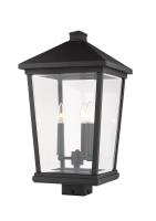 Three Light Outdoor Post Mount Fixture by Z-Lite - Beacon Collection, Black Finish - 568PHXLS-BK