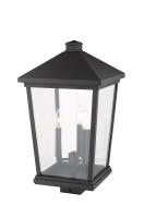 Three Light Outdoor Post Mount Fixture by Z-Lite - Beacon Collection, Black Finish - 568PHXLS-BK