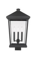 Three Light Outdoor Post Mount Fixture by Z-Lite - Beacon Collection, Black Finish - 568PHXLS-BK