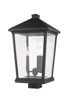 Three Light Outdoor Post Mount Fixture by Z-Lite - Beacon Collection, Black Finish - 568PHXLS-BK