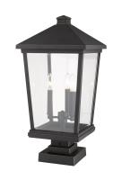 Three Light Outdoor Pier Mounted Fixture by Z-Lite - Beacon Collection, Oil Rubbed Bronze Finish - 568PHXLS-SQPM-ORB