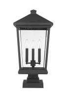 Three Light Outdoor Pier Mounted Fixture by Z-Lite - Beacon Collection, Oil Rubbed Bronze Finish - 568PHXLS-SQPM-ORB