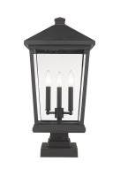 Three Light Outdoor Pier Mounted Fixture by Z-Lite - Beacon Collection, Oil Rubbed Bronze Finish - 568PHXLS-SQPM-ORB