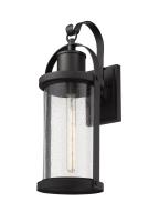 One Light Outdoor Wall Light by Z-Lite - Roundhouse Collection, Black Finish - 569B-BK