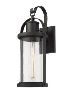 One Light Outdoor Wall Light by Z-Lite - Roundhouse Collection, Black Finish - 569B-BK