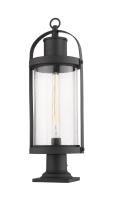 One Light Outdoor Pier Mounted Fixture by Z-Lite - Roundhouse Collection, Black Finish - 569PHB-533PM-BK
