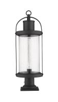 One Light Outdoor Pier Mounted Fixture by Z-Lite - Roundhouse Collection, Black Finish - 569PHB-533PM-BK