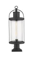 One Light Outdoor Pier Mounted Fixture by Z-Lite - Roundhouse Collection, Black Finish - 569PHB-533PM-BK